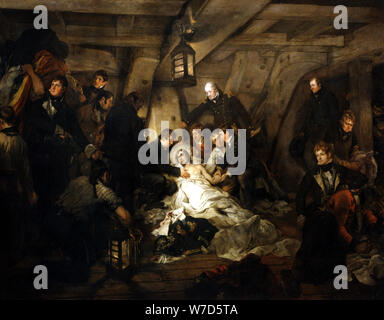 Der Tod von Admiral Lord Nelson, 1805 (1807). Artist: Arthur William Devis Stockfoto