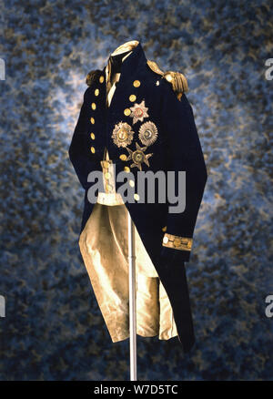 Die einheitliche Admiral Lord Nelson trug, als er in der Schlacht von Trafalgar, 1805 getötet wurde. Artist: Unbekannt Stockfoto