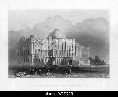 Auftraggeber vor dem Capitol, Washington, c 1820 Artist: R Brandard Stockfoto