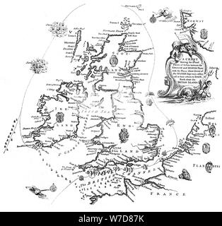 Diagramm der Kurs der Spanischen Armada, 1588 (1893). Artist: Unbekannt Stockfoto