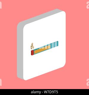 Zigarette einfachen Vektor icon. Abbildung: Symbol Design Template für web mobile UI-Element. Perfekte Farbe isometrische Piktogramm auf 3d-weißes Quadrat. Cig Stock Vektor