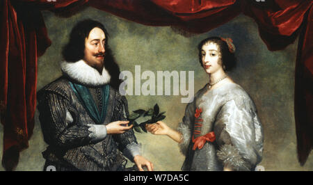 King Charles I (1600-1649) und Königin Henrietta Maria (1609-1669). Artist: Unbekannt Stockfoto