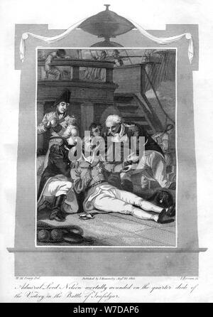 Admiral Nelson liegend tödlich auf der Quarter Deck von HMS "Sieg", 1816 der Künstler verletzt: Ich Braun Stockfoto