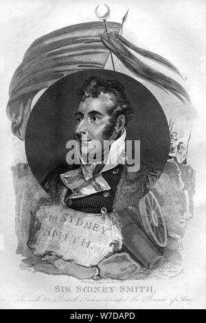 Admiral Sir William Sydney Smith (1764-1840), Oberbefehlshaber der Marine, 1816 Künstler: Ich Braun Stockfoto