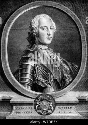 Prinz Charles Edward Stuart, bekannt als Bonnie Prince Charlie, c 1740 s bekannt. Artist: M Aubert Stockfoto