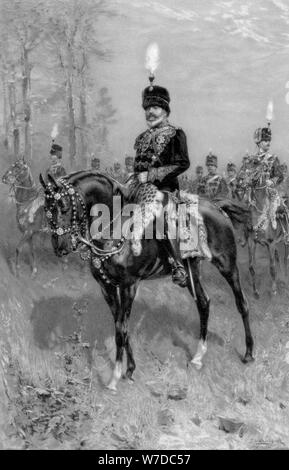 Edward VII. als Oberst in Chief des 10 Husaren, 1902. Artist: Unbekannt Stockfoto