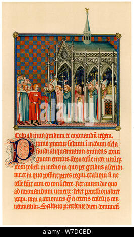 Krönung Karls V, c 1365. Artist: Unbekannt Stockfoto