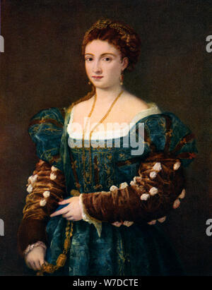 Porträt eines Adligen, oder La Bella', c 1536 (1937). Artist: Tizian Stockfoto