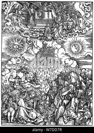"Die Eröffnung der Fünften und Sechsten Dichtungen", 1498, (1936). Künstler: Albrecht Dürer Stockfoto