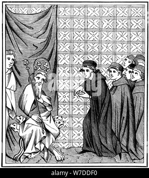 Stipendiaten der Universität Paris Strafpredigt haltene Kaiser Karl IV. (1316-1378), 1377 (1849). Artist: Unbekannt Stockfoto