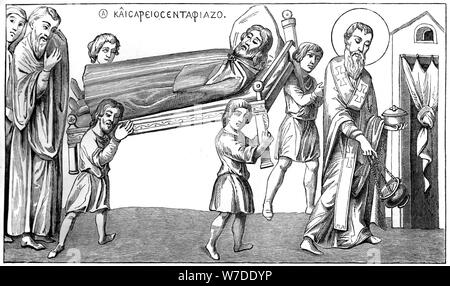 Beerdigung in St. Césaire, 9. Jahrhundert (1849). Artist: Unbekannt Stockfoto