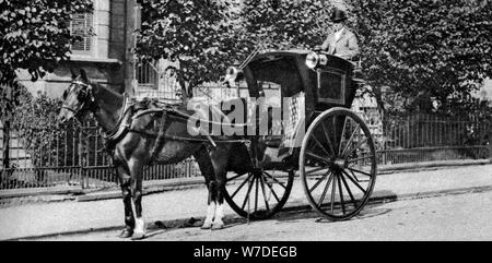 Ein pferdefuhrwerk Hansom Cab, London, 1926-1927. Artist: Unbekannt Stockfoto