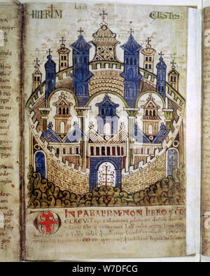 Himmlischen Jerusalem, eine Seite von Liber Floridus, aus dem 12. Jahrhundert. Artist: Unbekannt Stockfoto