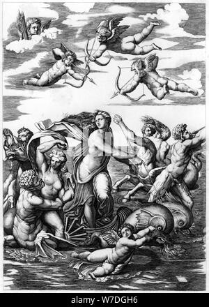 "Der Triumph der Galatea", 1512 (1849). Artist: L Delaistre Stockfoto