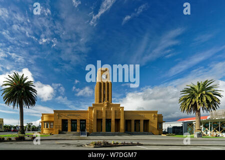 Westport, West Coast/Neuseeland - Juli 20, 2019: Westport Municipal Chambers, Palmerston Street, Rotorua, Neuseeland. Stockfoto