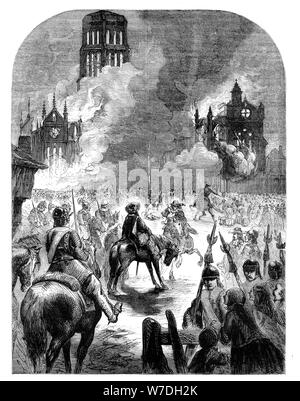 Die Verbrennung von St Paul's Cathedral, während das Große Feuer von London, c 1902. Artist: Unbekannt Stockfoto