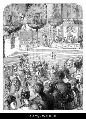 Ein Bankett in Westminster Hall feiert die Krönung von König George IV, 1821 (c 1895). Artist: Unbekannt Stockfoto
