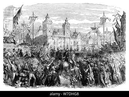 Ankunft der französischen Truppen in Mexiko, 1864 (Ende 19. Jahrhundert). Artist: Unbekannt Stockfoto