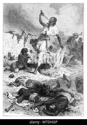 "Der Selbstmord von Theodore', Magdala, Äthiopien, 1868 (Ende 19. Jahrhundert). Artist: Unbekannt Stockfoto