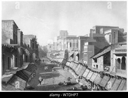 'Ansicht der wichtigsten Straße, Agra', c 1860. Artist: Unbekannt Stockfoto