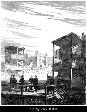 Die Ausführung von Herrn Derwentwater (1689-1716) am Tower Hill, London, 1716 (19. Jahrhundert). Artist: Unbekannt Stockfoto