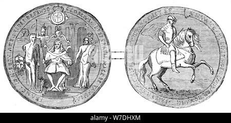 Große Dichtung von Georg II., Mitte des 18. Jahrhunderts (19. Jahrhundert). Artist: Unbekannt Stockfoto