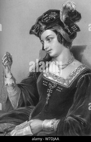 Anne Boleyn (1507-1536), die zweite Ehefrau von König Henry VIII, 1851. Artist: B Eyles Stockfoto