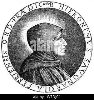 Girolamo Savonarola (1452-1498), italienischer Dominikaner Priester und Leiter von Florenz, 1882. Artist: Unbekannt Stockfoto