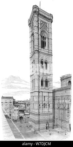 Der Campanile der Basilika von Santa Maria del Fiore, Florenz, Italien, 1882. Artist: Unbekannt Stockfoto