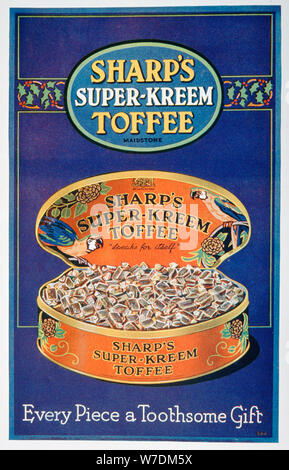 Anzeige für die Sharp Super-Kreem Toffee, 1928. Artist: Unbekannt Stockfoto