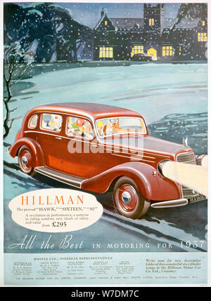 Anzeige für Hillman Motor Cars, 1936. Artist: Unbekannt Stockfoto