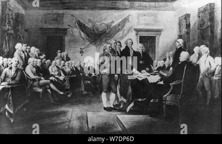 Der igning der Erklärung der Unabhängigkeit, 28. Juni 1776', c 1817. Artist: John Trumbull Stockfoto