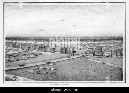 Das Regierungsgebäude und Rathaus, Kalkutta, Indien, c.1840 Künstler: Frederick Fiebig Stockfoto