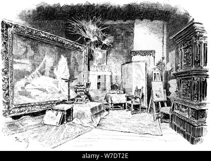 Das Studio von Karl von Piloty, c 1880-1882. Artist: Unbekannt Stockfoto