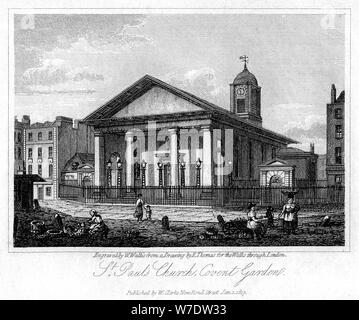 St Paul's Kirche, Covent Garden, Westminster, London, 1817. Artist: W Wallis Stockfoto