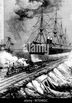 JB Eads Inter ozeanischen Schiff, Eisenbahn, 1884. Artist: Unbekannt Stockfoto