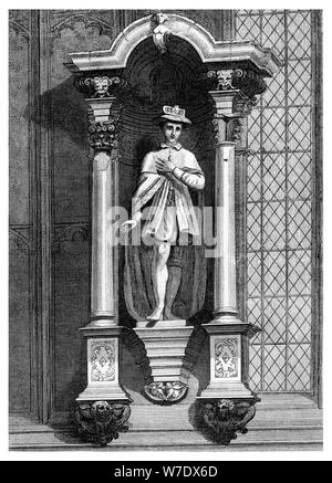 Die Statue von Edward VI von der Vorderseite der Guildhall Kapelle, City of London, 1886 Künstler: William Griggs Stockfoto