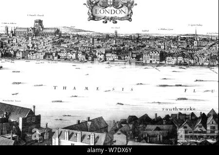 Blick auf die London und die Themse von South Bank, 17. Jahrhundert (1886) Künstler: William Griggs Stockfoto