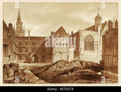 Süd-östlich der Guildhall Kapelle und Blackwell Hall, London, 1886. Artist: Unbekannt Stockfoto