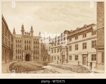 Blick nach Westen der Guildhall Kapelle und Blackwell Hall, London, 1886. Artist: Unbekannt Stockfoto