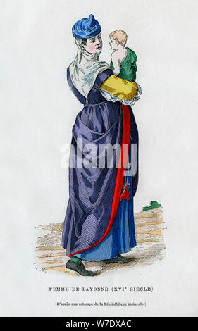 Frau von Bayonne, Frankreich, 16.Jahrhundert (1882-1884). Artist: Unbekannt Stockfoto