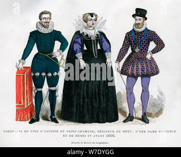 Antoine de Saint-Chamand, Seigneur de Mery, unbekannte Dame und Heinrich IV. von Frankreich, 1600 (1882-1884). Artist: Unbekannt Stockfoto