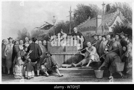 "Raree Show im Lin-sin-Choo" China, c 1843. Artist: G Paterson Stockfoto