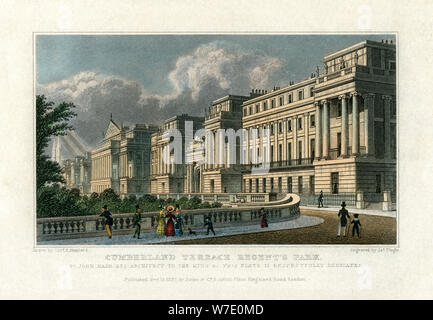 Cumberland Terrasse, Regent's Park, London, 1827. Artist: J Tingle Stockfoto