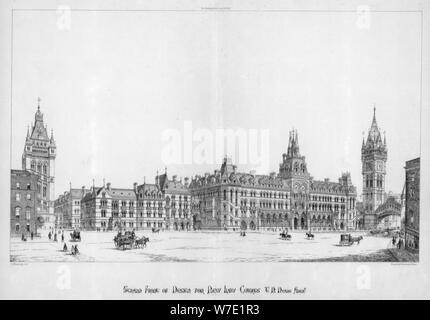 Strand vor der Entwurf für neue Gerichte, 1867. Artist: E Wimbridge Stockfoto