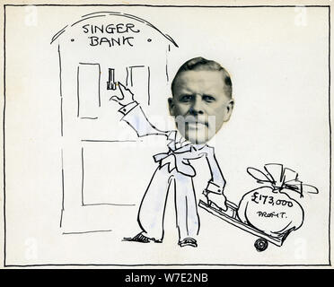 Cartoon von Geschäftsführer William e Farren, Sängerin & Company Ltd?. Artist: Unbekannt Stockfoto