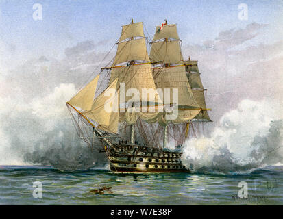 HMS "Sieg", britisches Kriegsschiff, c 1890 - c 1893 Künstler: William Frederick Mitchell Stockfoto