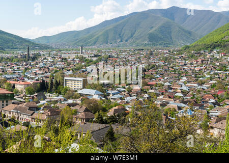 Blick über scheki Stadt in Aserbaidschan. Stockfoto