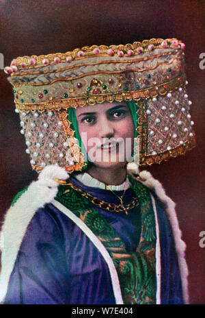 Lady's Kopfschmuck, 14. Jahrhundert, (1910). Artist: Unbekannt Stockfoto