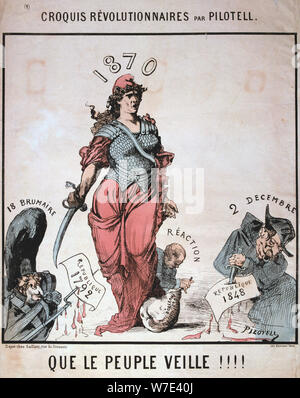 "Que Le Peuple Veille', Allegorie der Französischen Republik, Deutsch-Französischen Krieg, 1870. Artist: Pilotell Stockfoto